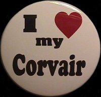 "I love my Corvair" pin