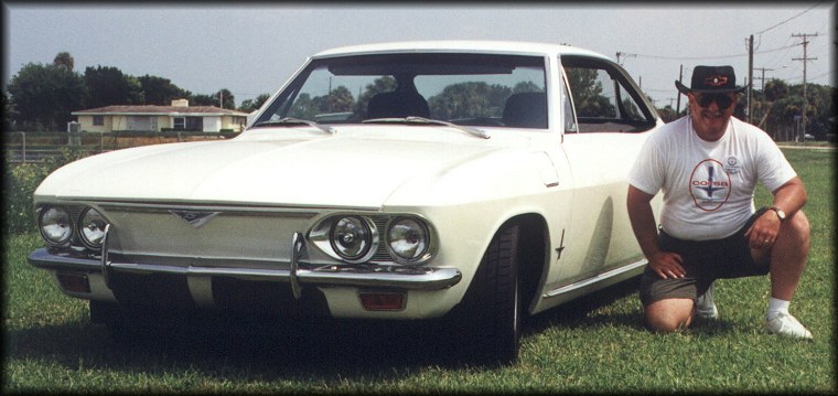 Rick Norris with his Corv-8 in Daytona Beach