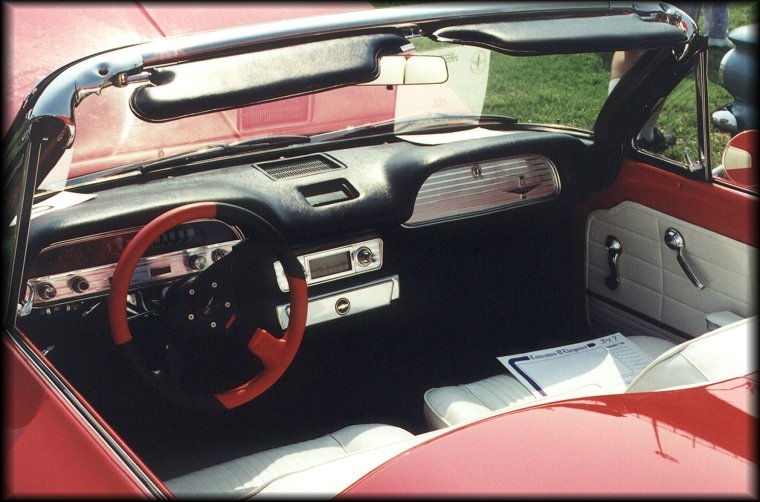 1963 Monza interior with custom steering wheel
