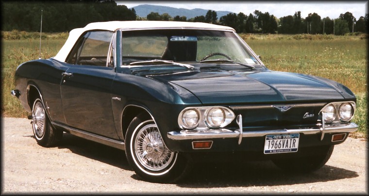 1966 Corvair Corsa convertible (front 3/4 view)