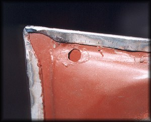 Crimped edges before application of seal sealer