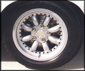 Wheel, tire, disc brake combination